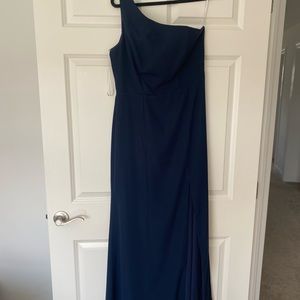 Bella Bridesmaid Dress Navy One Shoulder